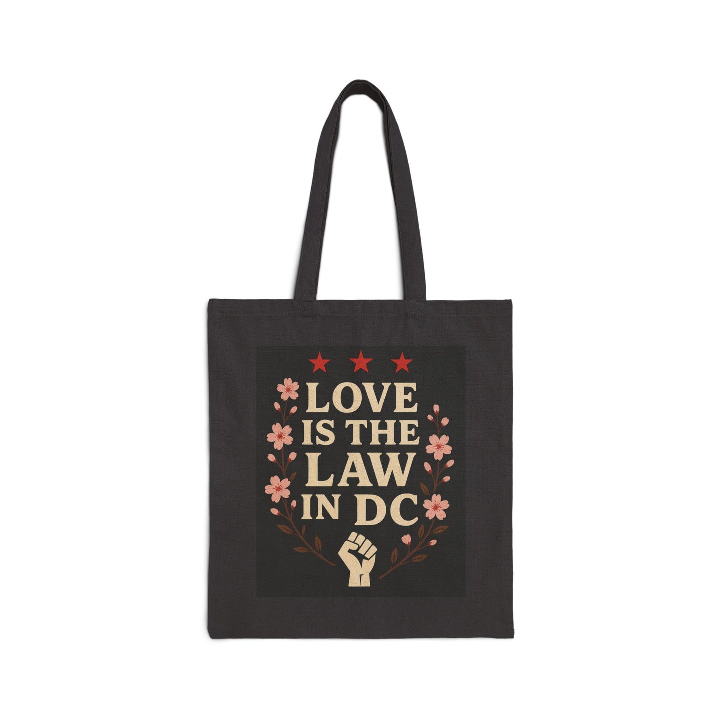 Love is the Law Canvas Tote Bag, Eco-Friendly Shopping Bag, Reusable Grocery Tote, Gift for Activists, Political Statement Bag