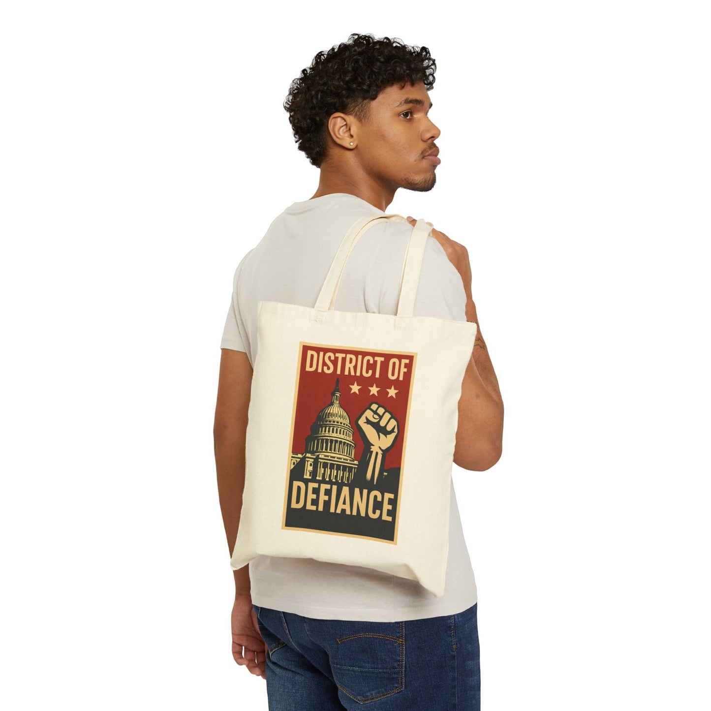 District of Defiance Tote Bag, Reusable Shopper Bag, Eco-Friendly Cotton Bag, Protest Item, Gift for Activists