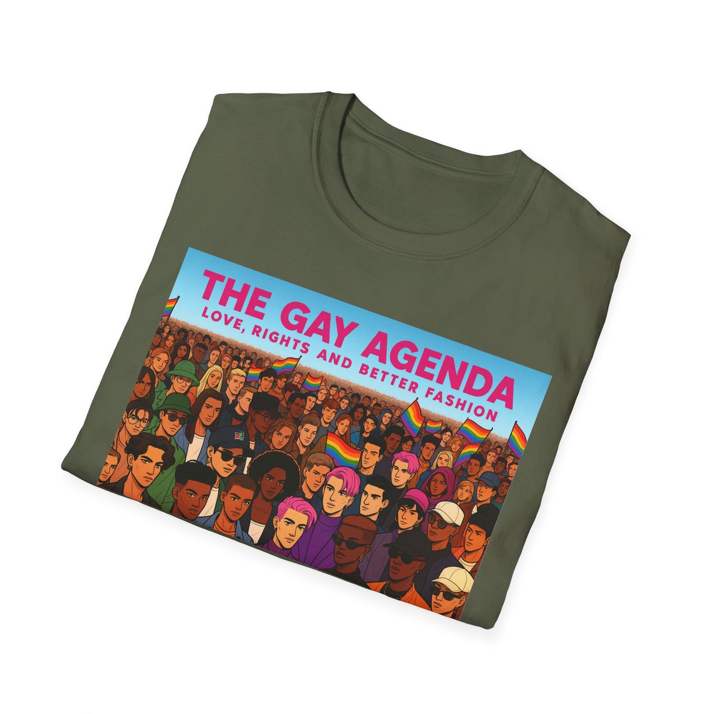 Colorful Pride T-Shirt | The Gay Agenda Tee, LGBTQ+ Apparel, Gay Rights Shirt, Pride Month Clothing, Festival Wear