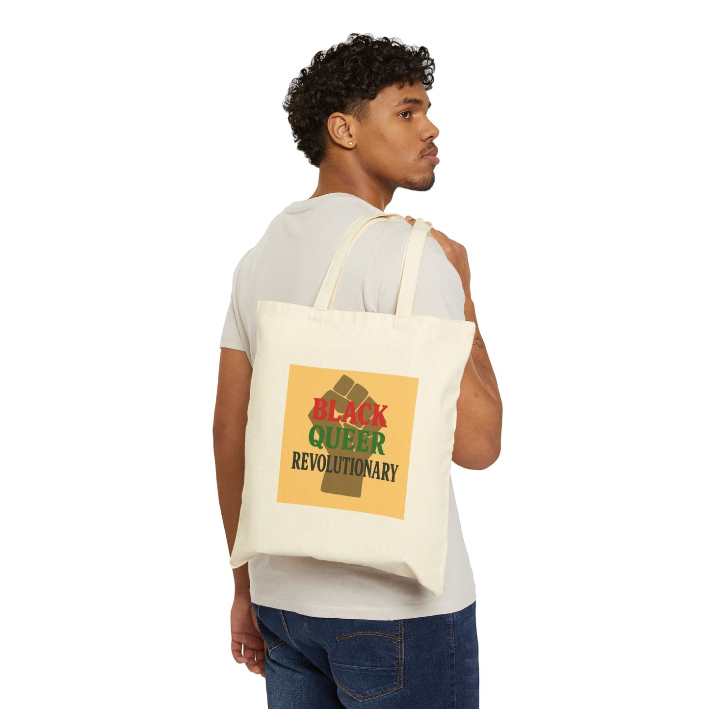 Black Queer Revolutionary Tote Bag, Eco-Friendly Reusable Shopping Bag, Social Justice Gift, LGBTQ+ Pride Accessory, Canvas Eco Tote