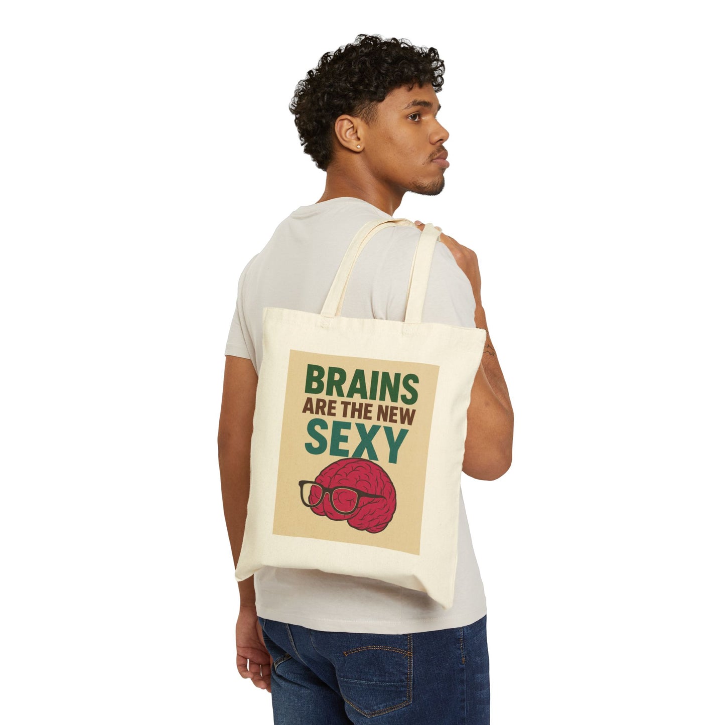 Sapiosexual - Clever Canvas Tote Bag - Brains Are The New Sexy, Eco-Friendly Shopping Bag