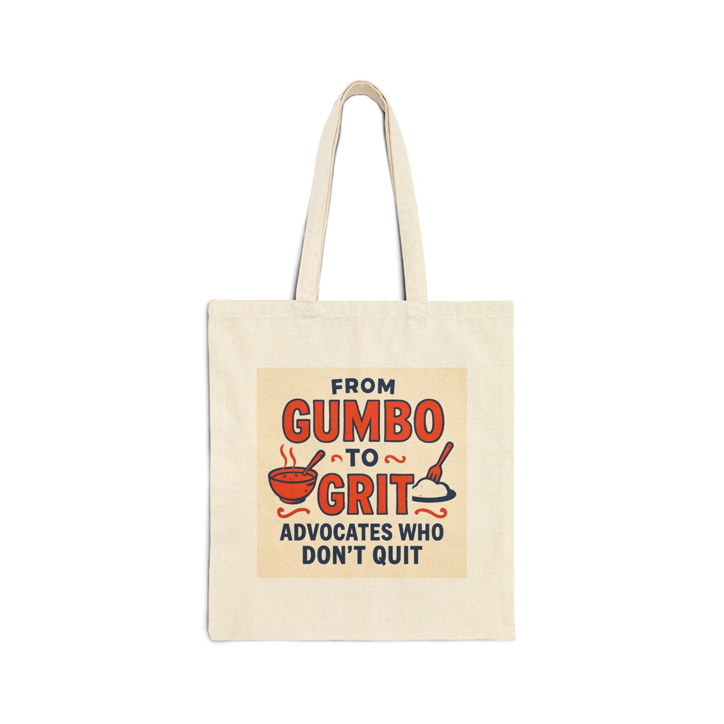 Louisiana Advocate Cotton Canvas Tote Bag, Grit and Gumbo Design, Eco-Friendly Shopping Bag, Legal Profession Gift, Lawyer Tote