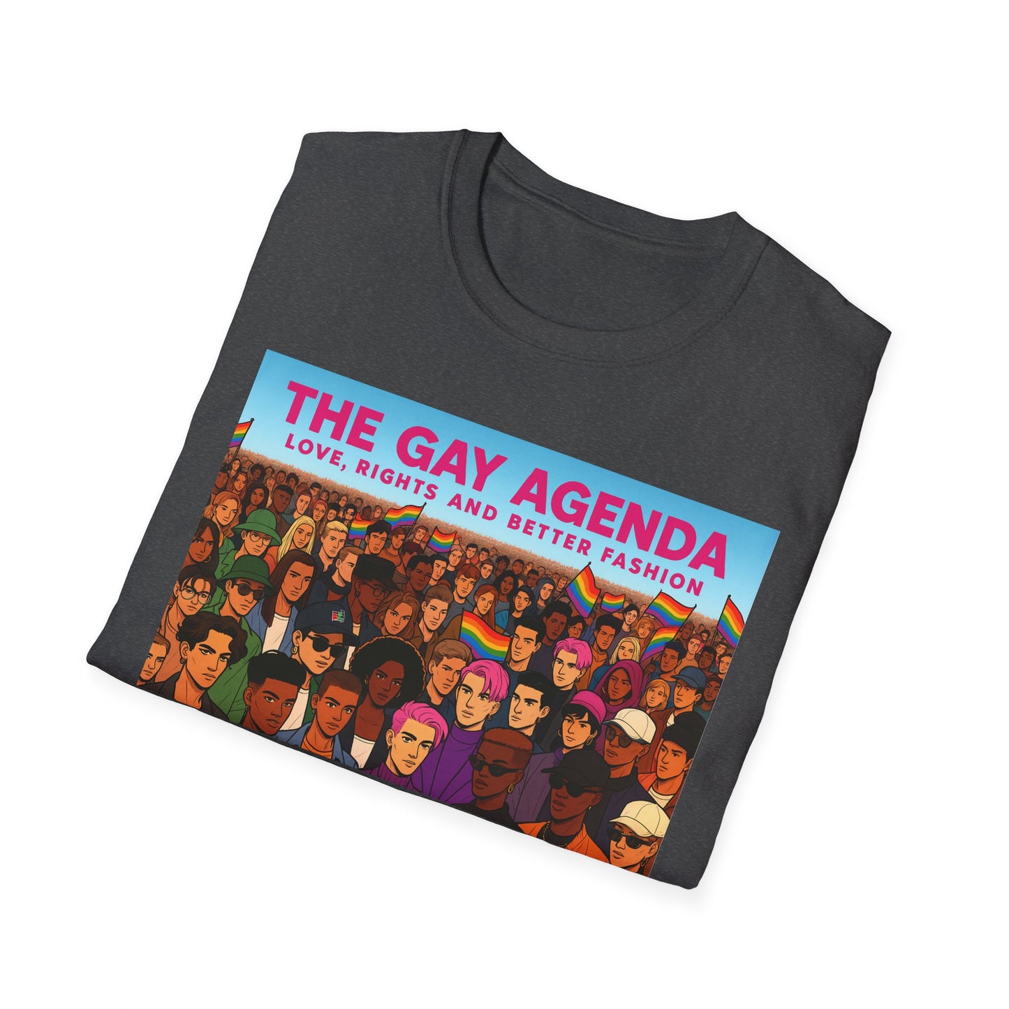 Colorful Pride T-Shirt | The Gay Agenda Tee, LGBTQ+ Apparel, Gay Rights Shirt, Pride Month Clothing, Festival Wear