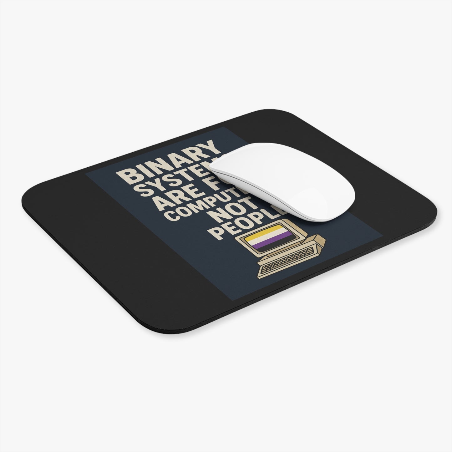 Nonbinary Mouse Pad - Tech Gift for Programmers, Computer Enthusiasts, Office Decor, Geeky Accessories, Birthday Present, LGBTQ