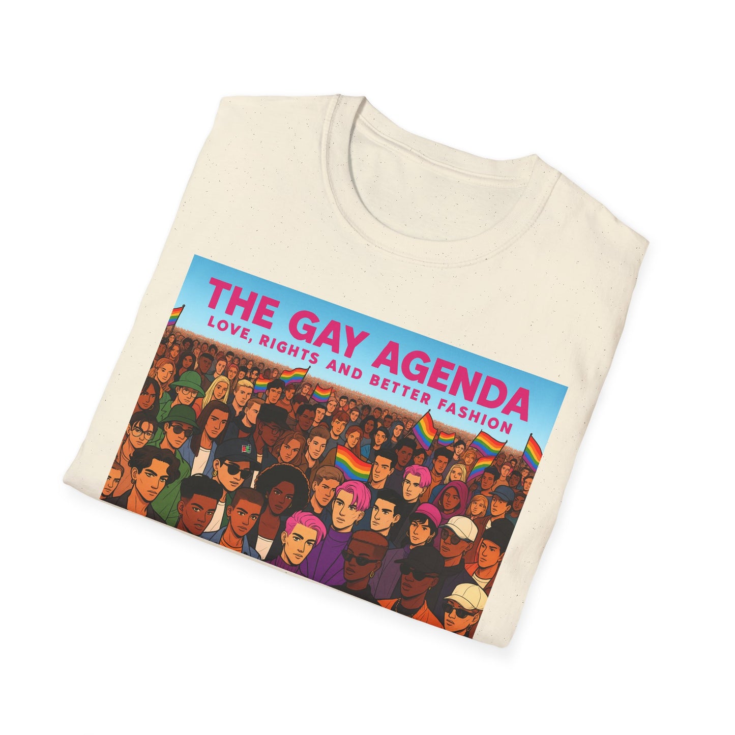 Colorful Pride T-Shirt | The Gay Agenda Tee, LGBTQ+ Apparel, Gay Rights Shirt, Pride Month Clothing, Festival Wear