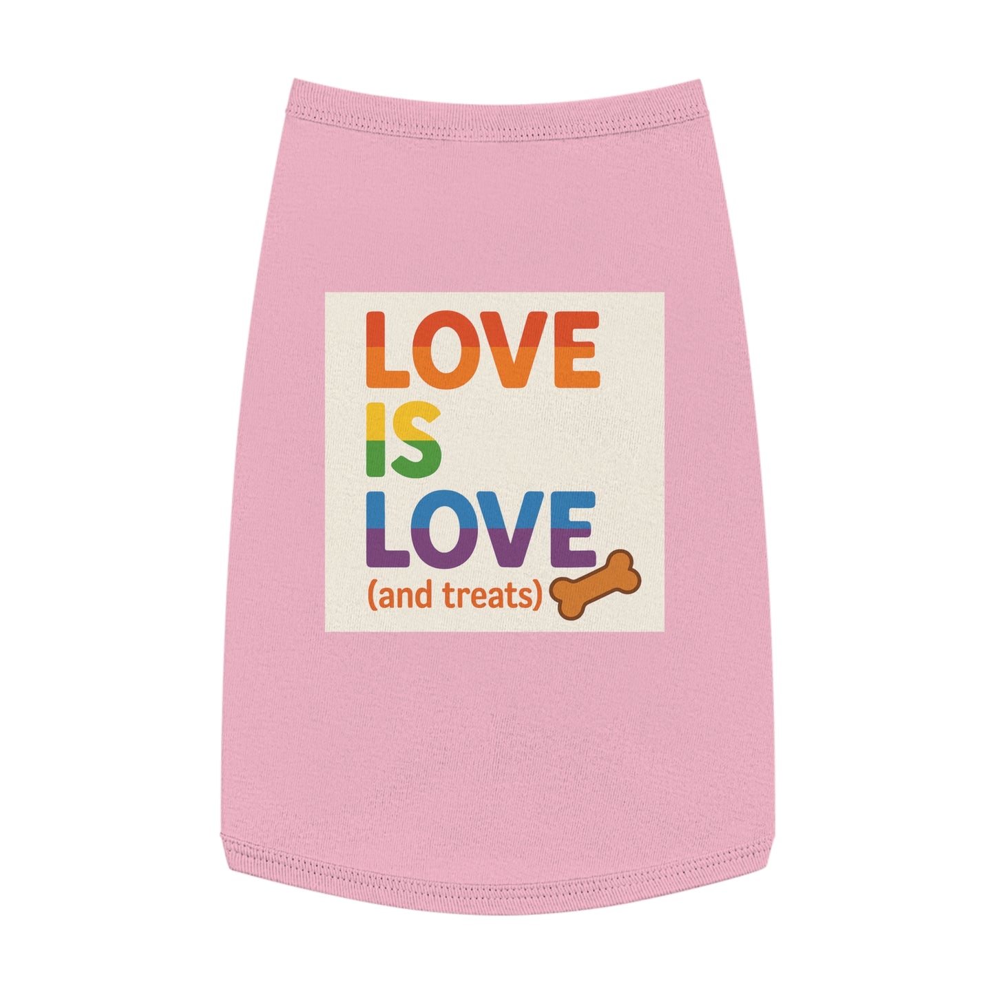 Rainbow Love Pet Tank Top, Funny Dog Shirt, LGBTQ+ Pet Apparel, Summer Dog Clothes, Comfortable Pet Wear, Pride Month Pet Outfit