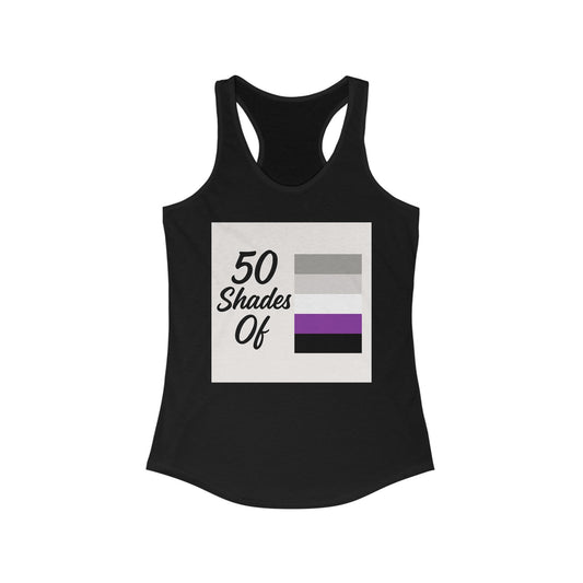 50 Shades of Pride Racerback Tank, LGBTQIA+ Apparel, Women's Summer Top, Workout Tank, Gift for Pride Month, Festival Wear