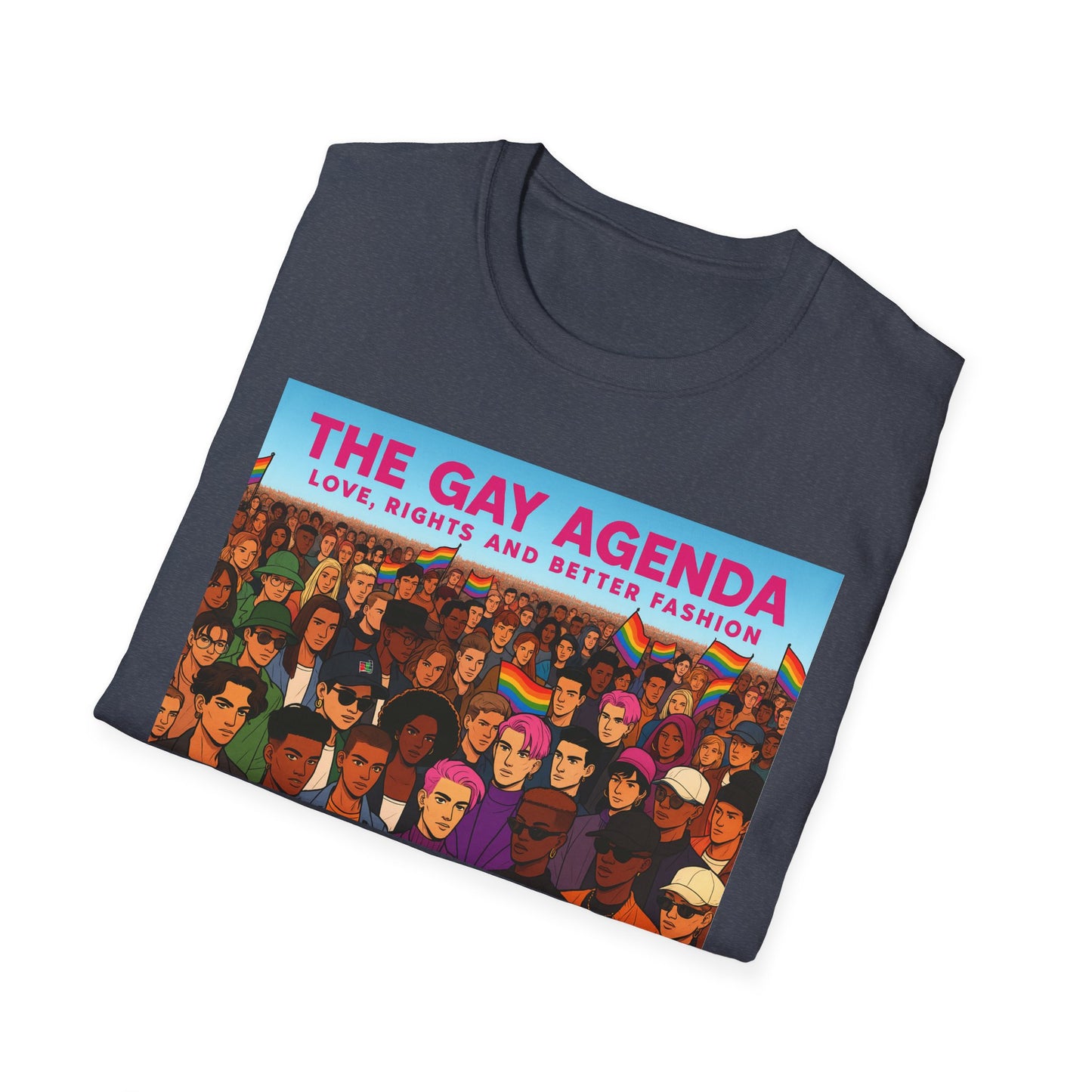 Colorful Pride T-Shirt | The Gay Agenda Tee, LGBTQ+ Apparel, Gay Rights Shirt, Pride Month Clothing, Festival Wear