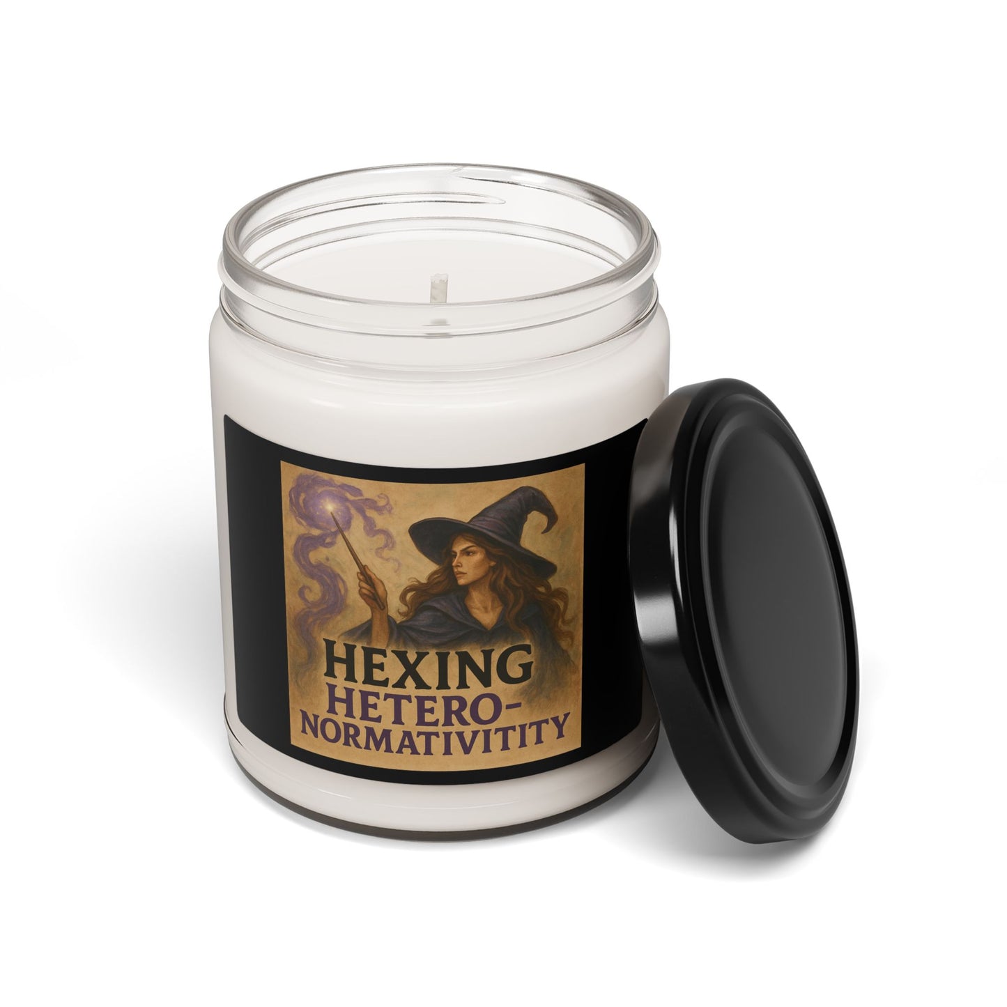 Hexing Heteronormativity Scented Soy Candle, Witchy Home Decor for LGBTQ+ Celebration, Spiritual Relaxation, Gift for Friends