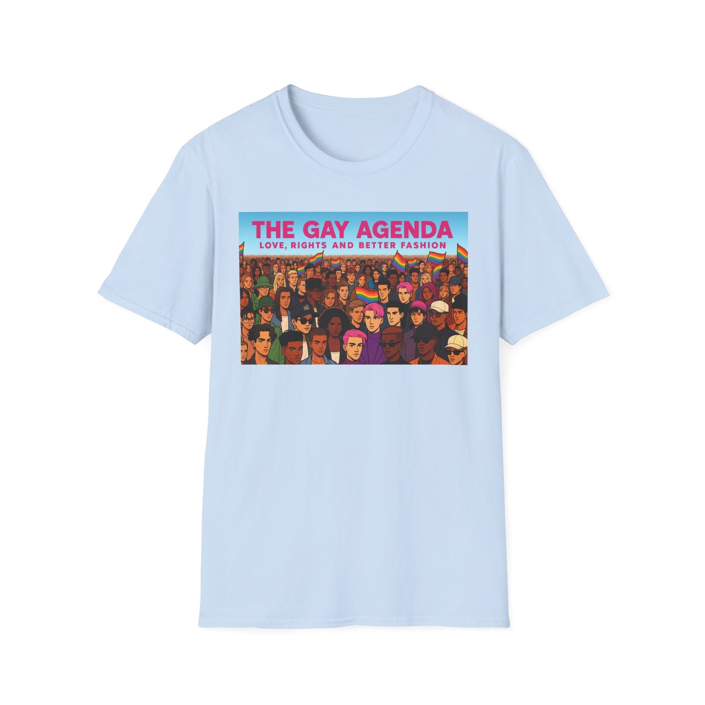 Colorful Pride T-Shirt | The Gay Agenda Tee, LGBTQ+ Apparel, Gay Rights Shirt, Pride Month Clothing, Festival Wear