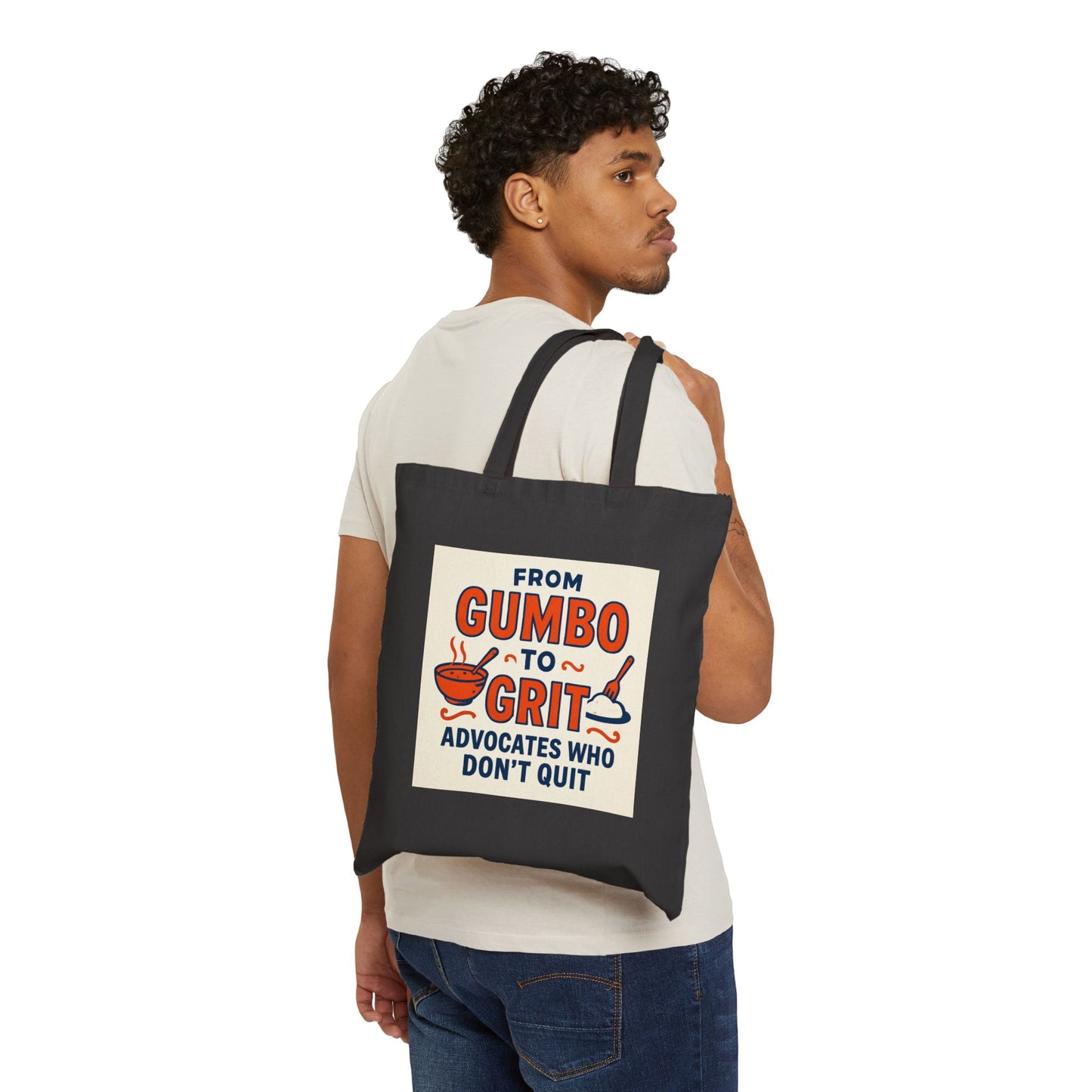 Louisiana Advocate Cotton Canvas Tote Bag, Grit and Gumbo Design, Eco-Friendly Shopping Bag, Legal Profession Gift, Lawyer Tote
