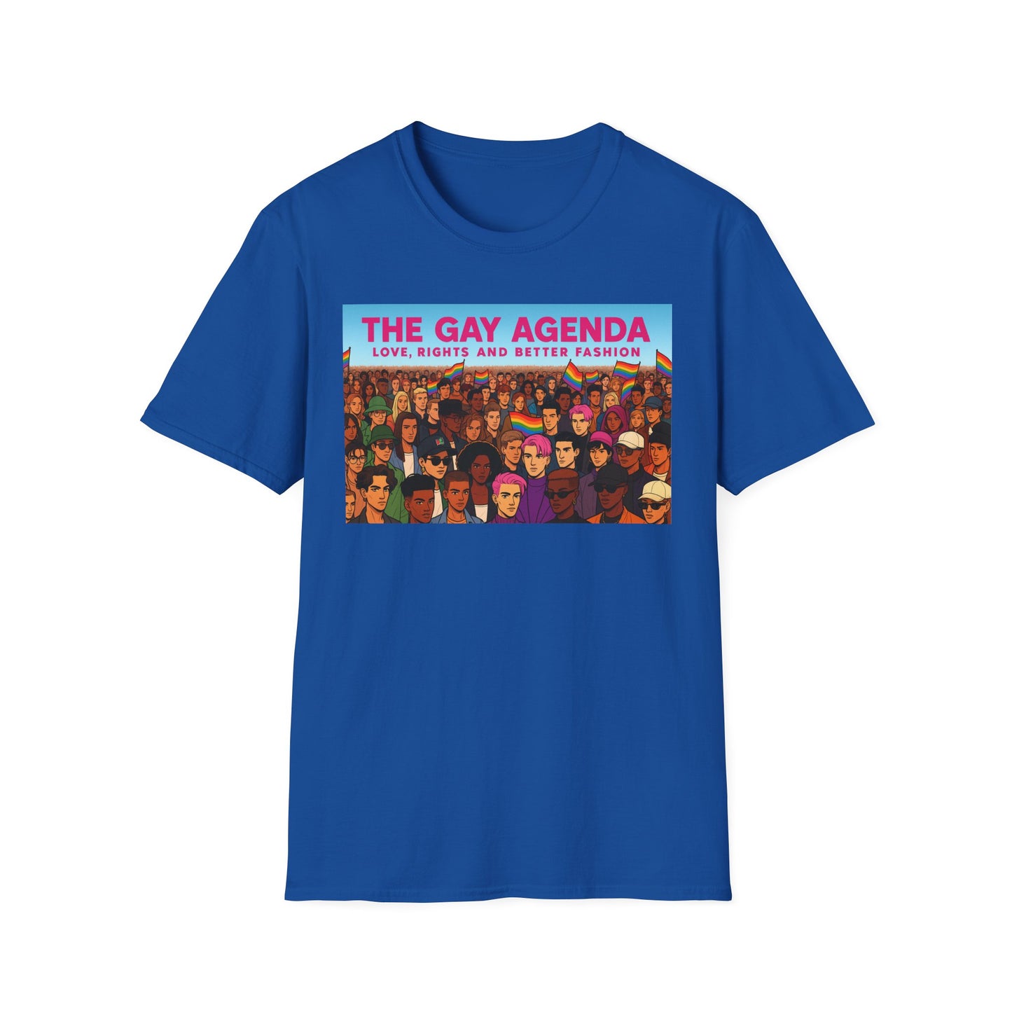 Colorful Pride T-Shirt | The Gay Agenda Tee, LGBTQ+ Apparel, Gay Rights Shirt, Pride Month Clothing, Festival Wear