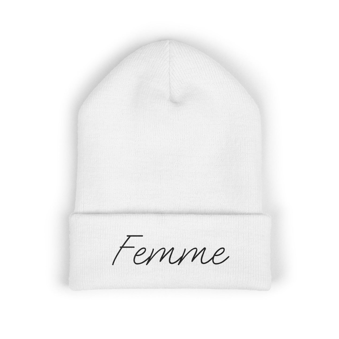Embroidered Beanie, Cozy Winter Hat, Fashion Accessory, Gift for Her, Femme LGBTQ, Cute Fall Style