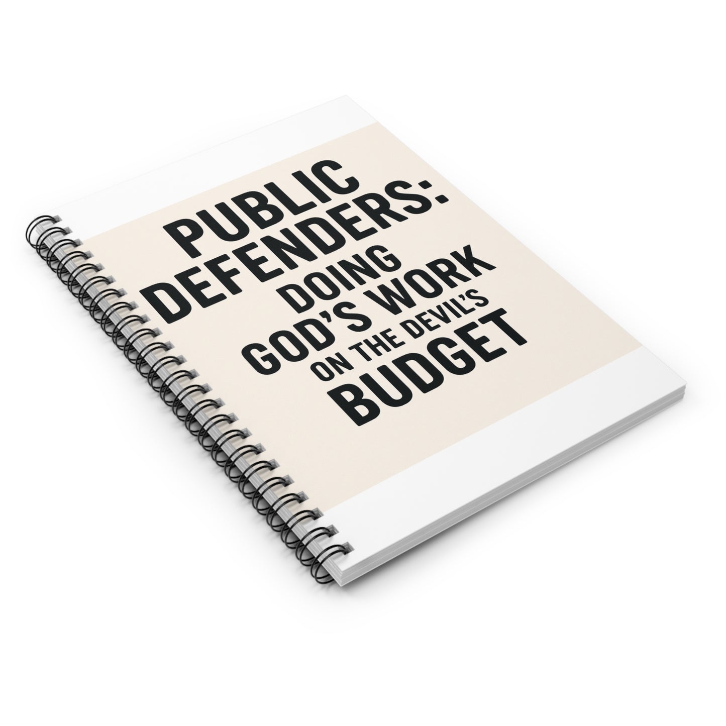 Public Defender Spiral Notebook, Motivational Journal, Legal Professional Gift, Office Supplies, Note-taking Notebook