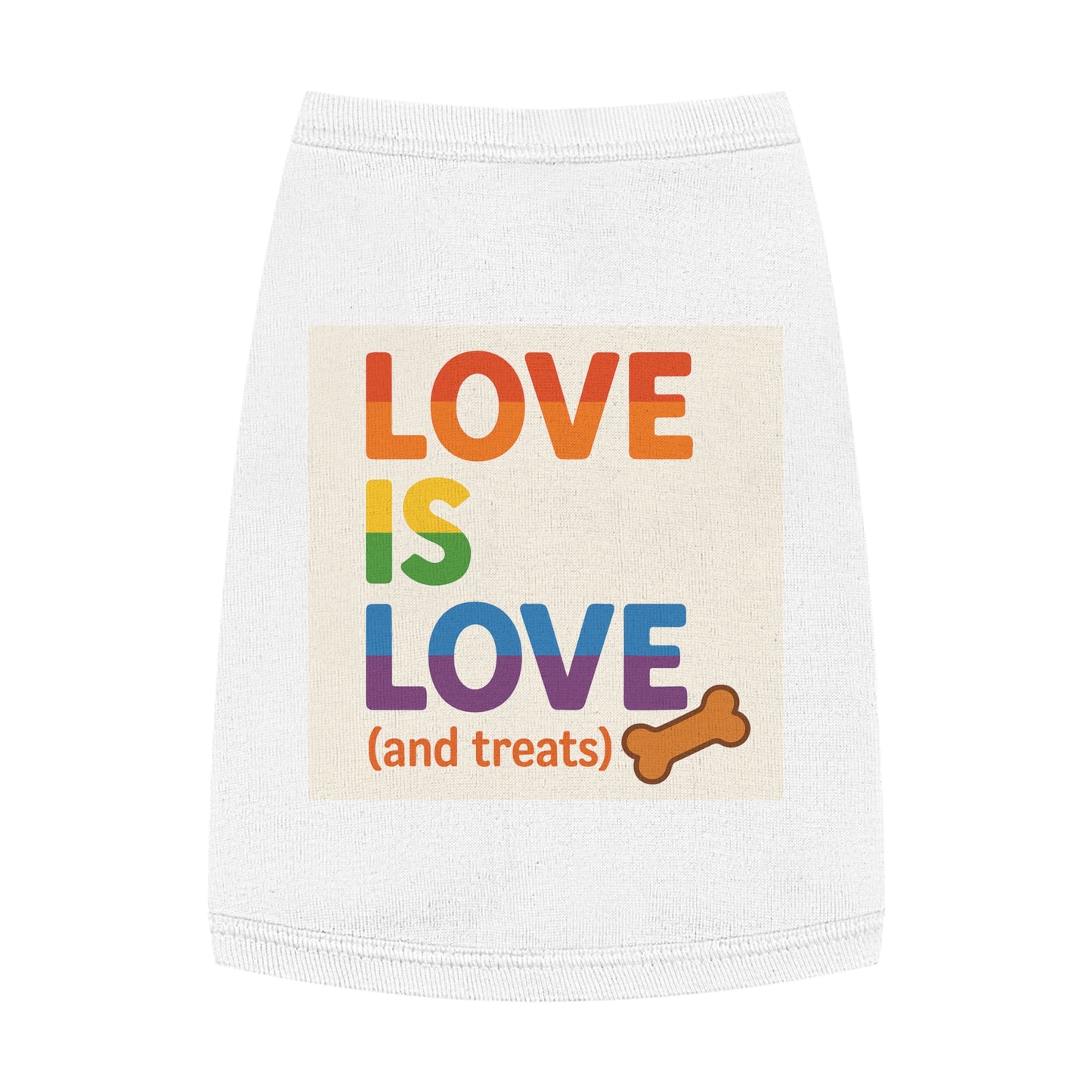 Rainbow Love Pet Tank Top, Funny Dog Shirt, LGBTQ+ Pet Apparel, Summer Dog Clothes, Comfortable Pet Wear, Pride Month Pet Outfit