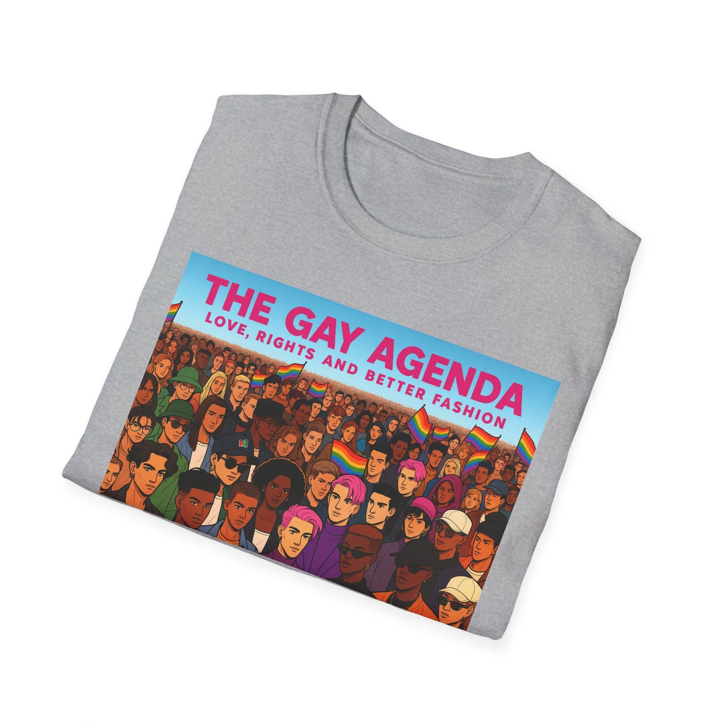 Colorful Pride T-Shirt | The Gay Agenda Tee, LGBTQ+ Apparel, Gay Rights Shirt, Pride Month Clothing, Festival Wear