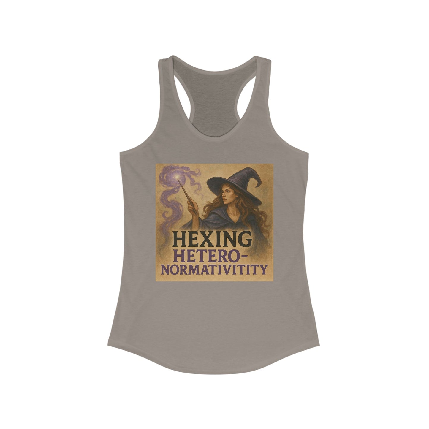 Hexing Heteronormativity Racerback Tank for Women, Witchy Workout Top, Feminist Fitness Shirt, Halloween Gift, Spellbound Apparel