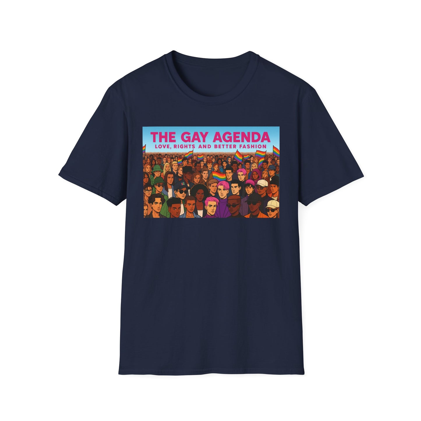 Colorful Pride T-Shirt | The Gay Agenda Tee, LGBTQ+ Apparel, Gay Rights Shirt, Pride Month Clothing, Festival Wear