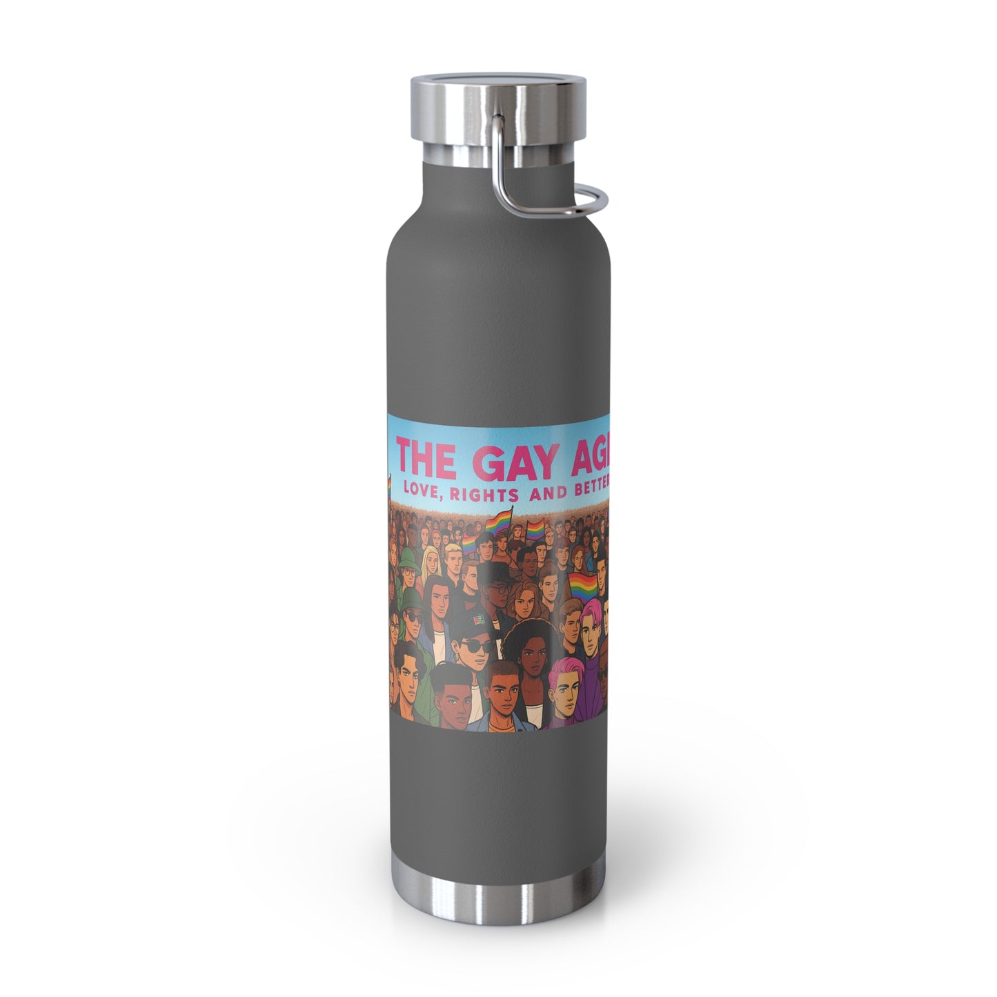 LGBTQ+ Insulated Water Bottle, Eco-Friendly Hydration, Pride Gifts, Trendy Travel Mug, Stainless Steel Flask