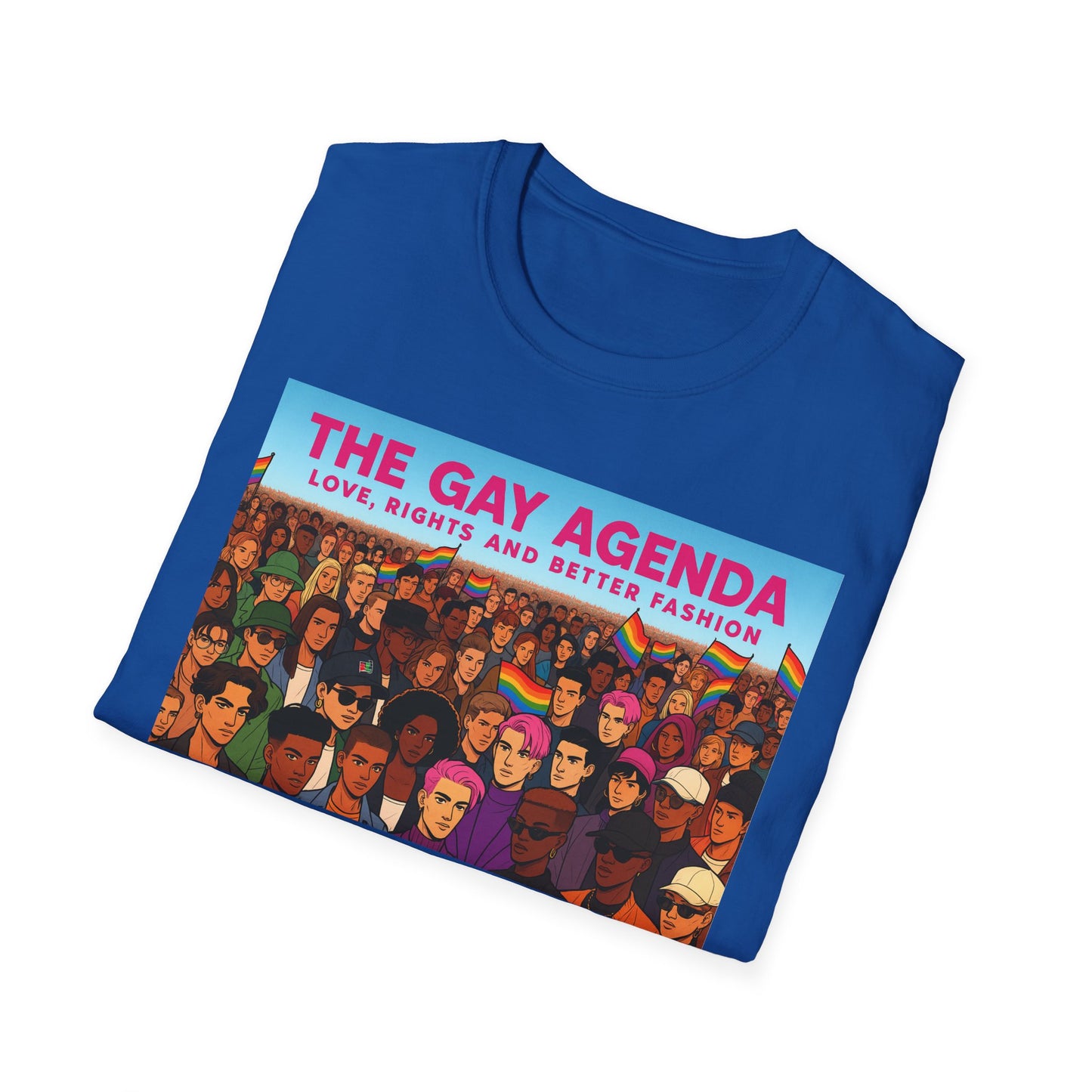 Colorful Pride T-Shirt | The Gay Agenda Tee, LGBTQ+ Apparel, Gay Rights Shirt, Pride Month Clothing, Festival Wear