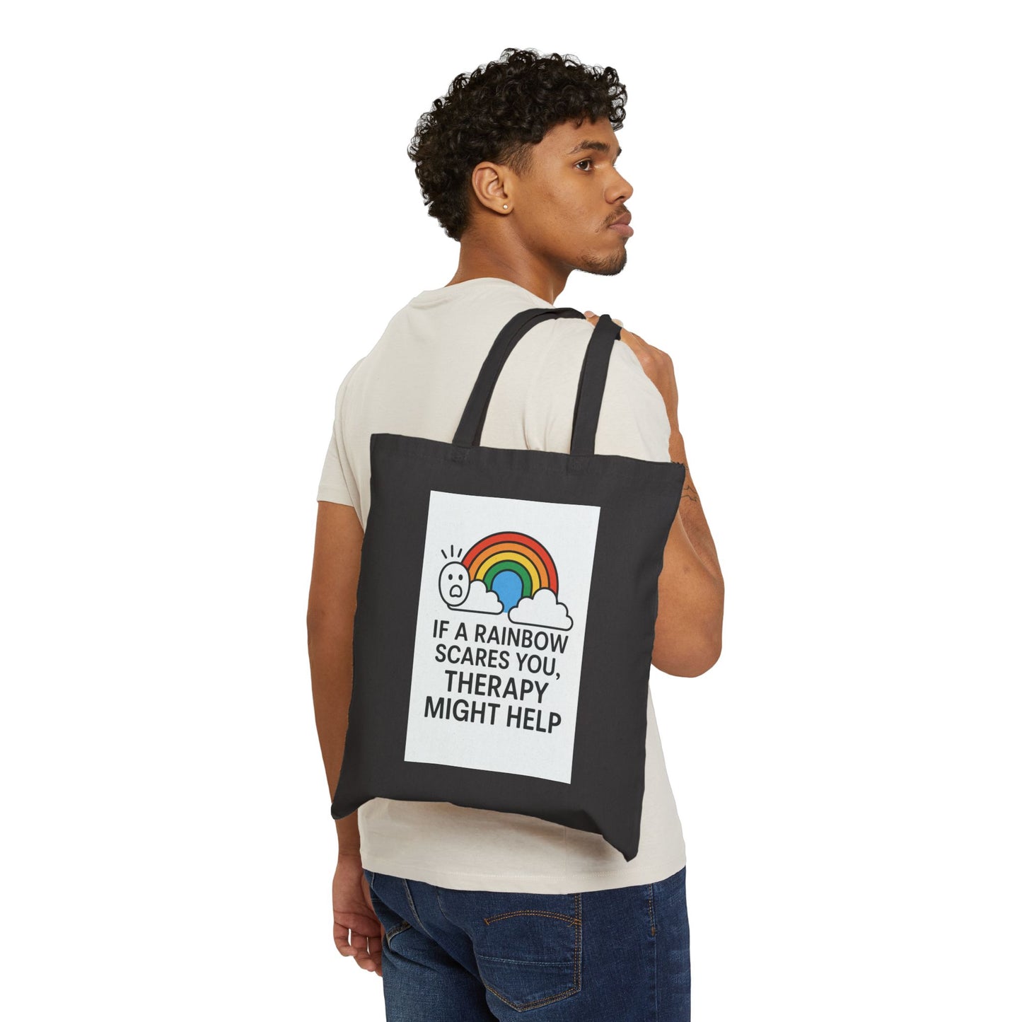 LGBTQIA Rainbow Tote Bag | Canvas Shopping Bag, Eco-Friendly Tote, Beach Bag, Art Bag, Pride Bag