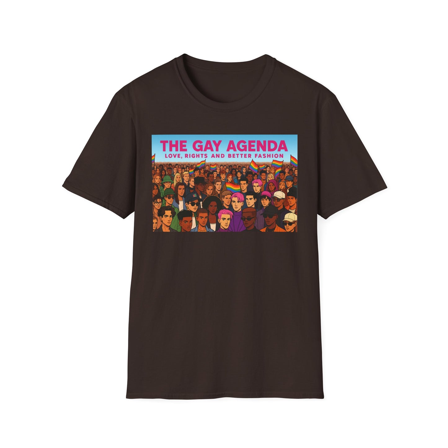 Colorful Pride T-Shirt | The Gay Agenda Tee, LGBTQ+ Apparel, Gay Rights Shirt, Pride Month Clothing, Festival Wear