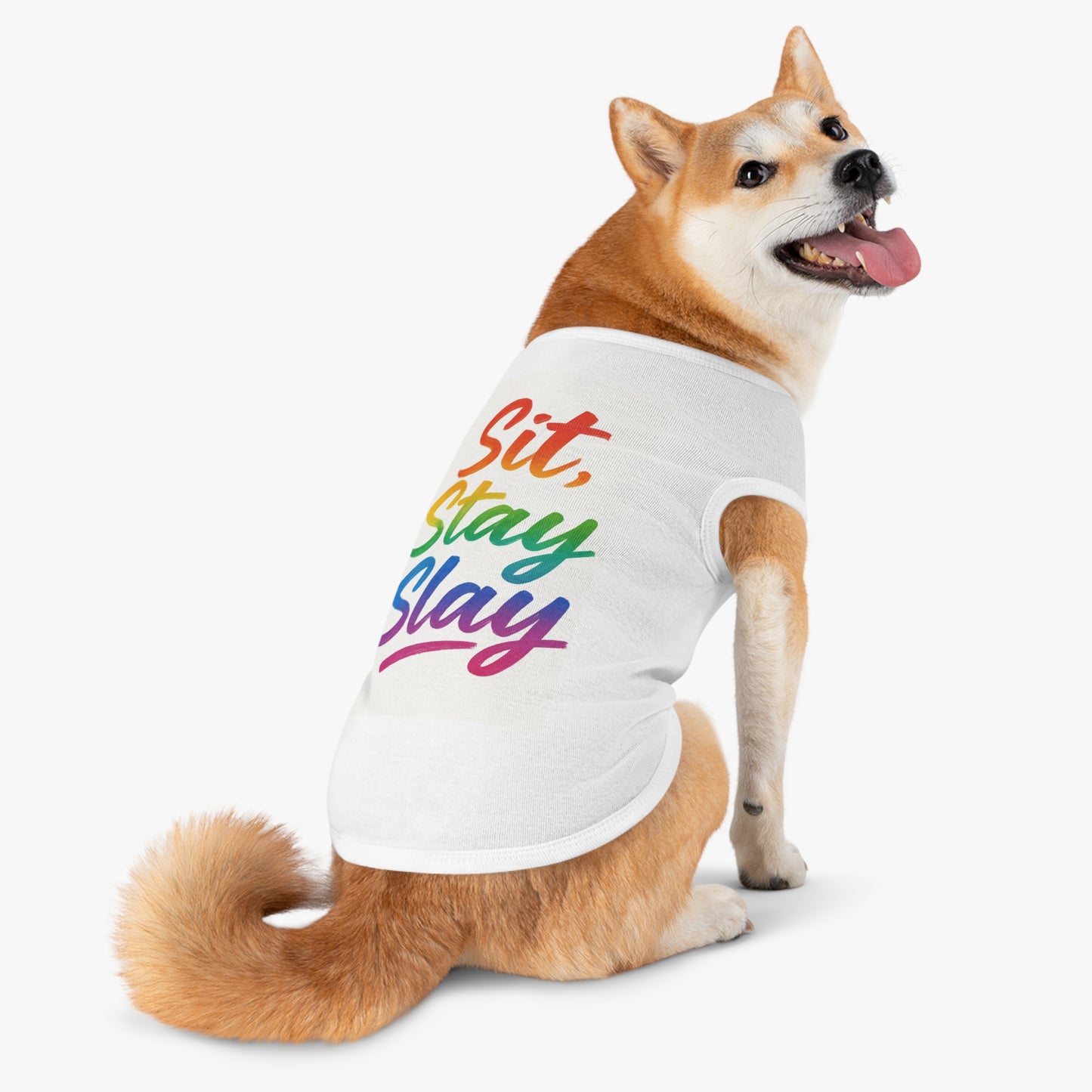 Rainbow Pet Tank Top: Dog Apparel, Cute Pet Outfit, LGBTQ+ Pride Pet Shirt, Fun Summer Wear, Gift for Pet Lovers