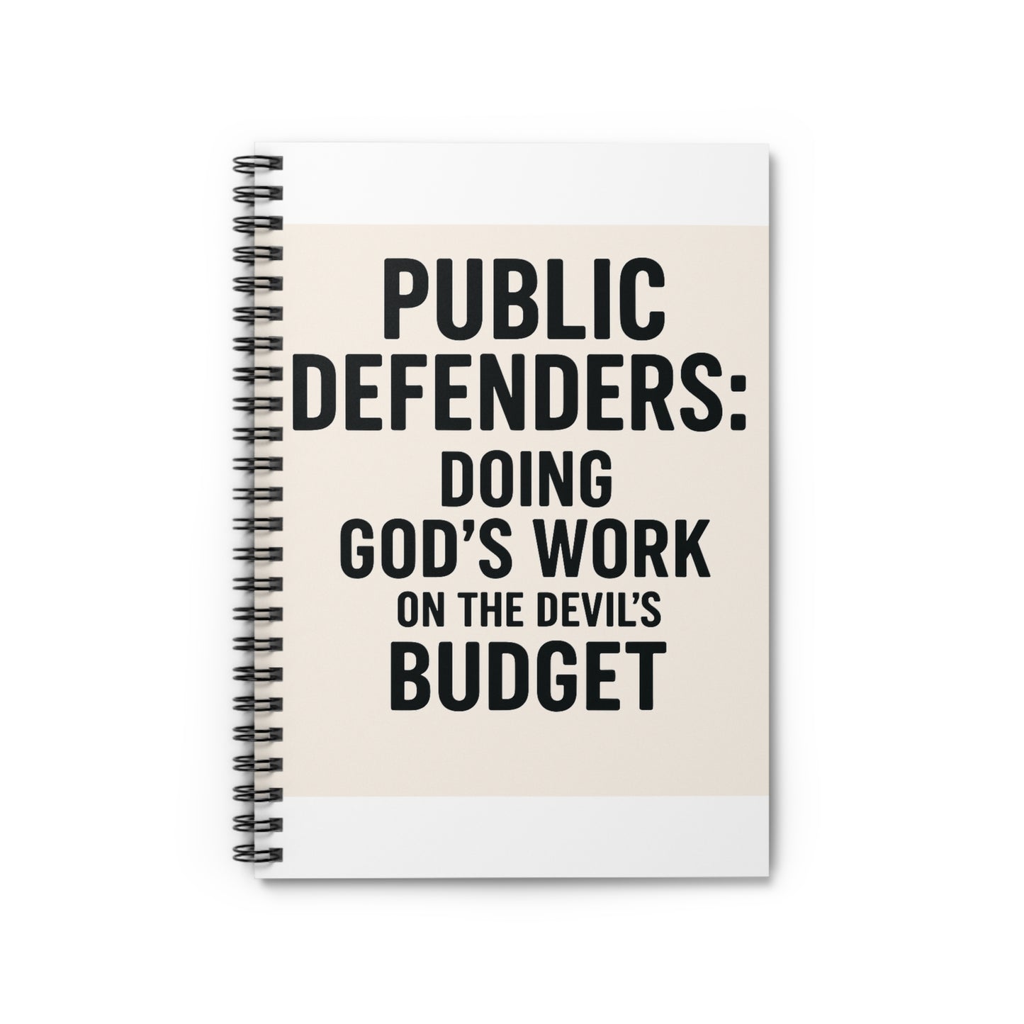 Public Defender Spiral Notebook, Motivational Journal, Legal Professional Gift, Office Supplies, Note-taking Notebook
