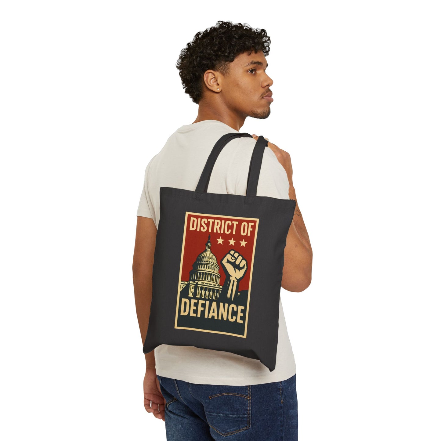 District of Defiance Tote Bag, Reusable Shopper Bag, Eco-Friendly Cotton Bag, Protest Item, Gift for Activists