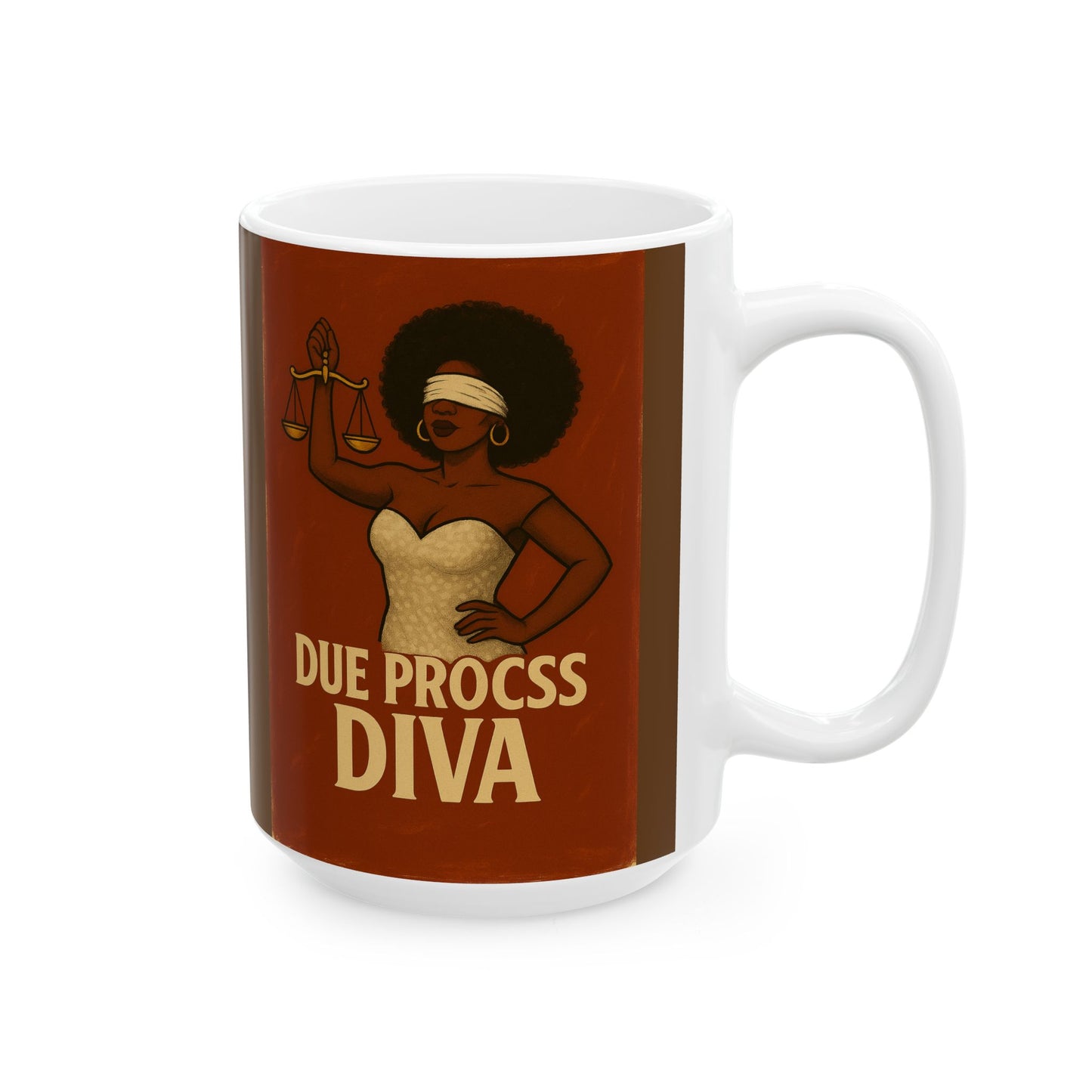 Humorous Justice Ceramic Mug - Perfect Gift for Lawyers, Graduates, Coffee Lovers, Funny Office Decor, Legal Humor