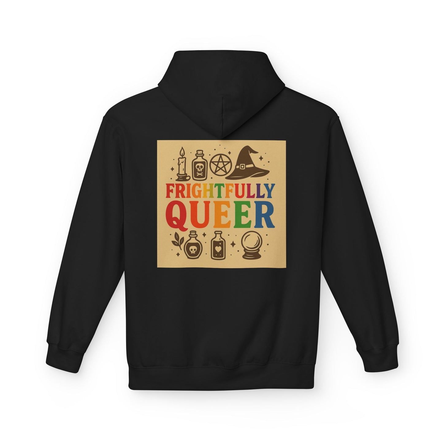Frightfully Queer Hoodie, Cozy LGBTQ+ Hoodie, Halloween Sweater, Inclusive Apparel, Unisex Holiday Gift
