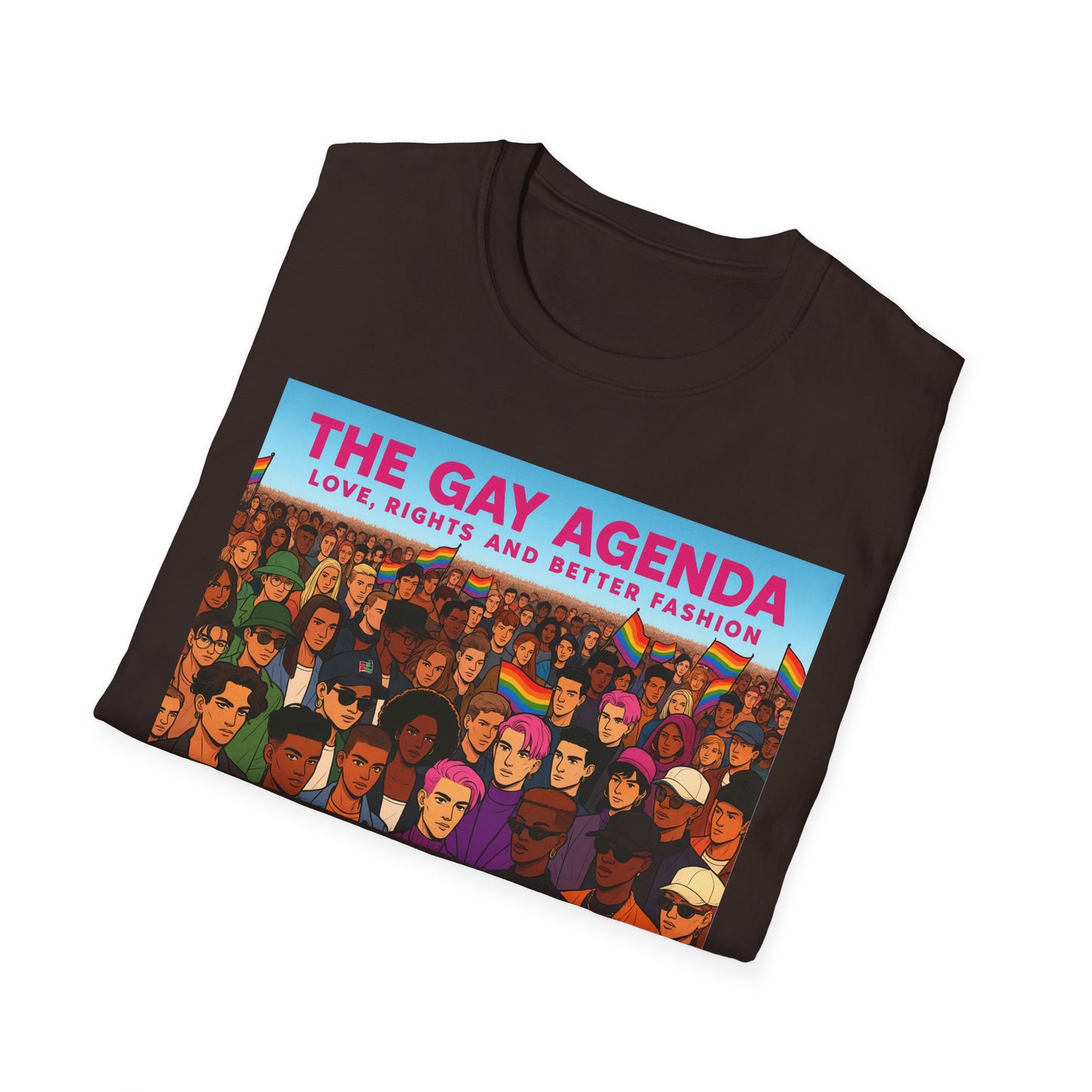 Colorful Pride T-Shirt | The Gay Agenda Tee, LGBTQ+ Apparel, Gay Rights Shirt, Pride Month Clothing, Festival Wear