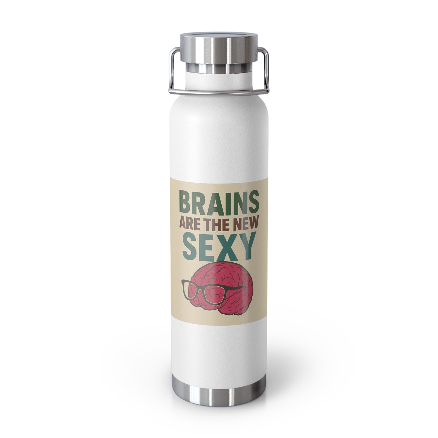 Sapiosexual-Copper Vacuum Insulated Water Bottle, 22oz - Brains Are The New Sexy, Eco-Friendly, Gift for Students, Health Enthusiasts,