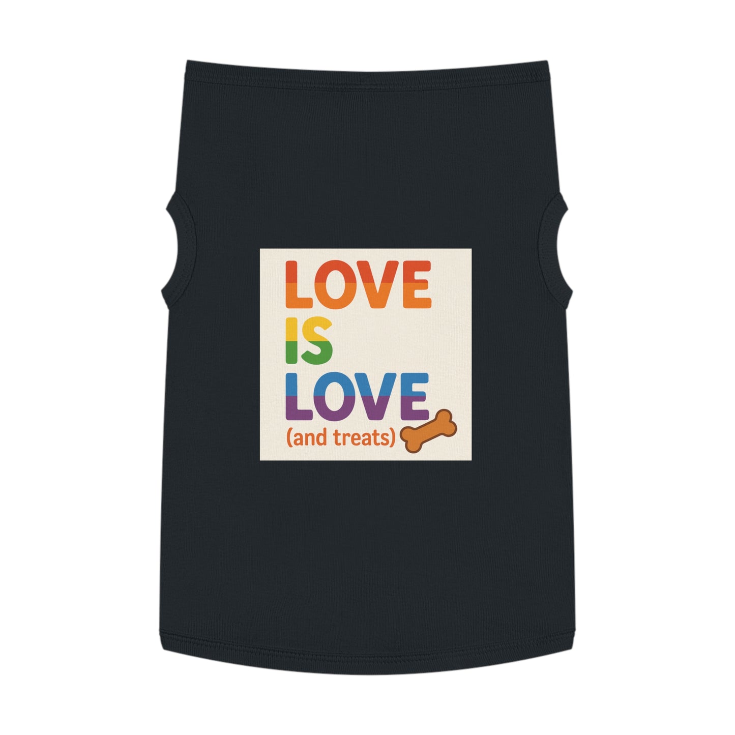 Rainbow Love Pet Tank Top, Funny Dog Shirt, LGBTQ+ Pet Apparel, Summer Dog Clothes, Comfortable Pet Wear, Pride Month Pet Outfit