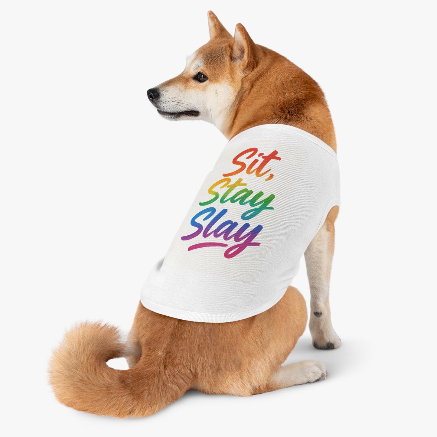Rainbow Pet Tank Top: Dog Apparel, Cute Pet Outfit, LGBTQ+ Pride Pet Shirt, Fun Summer Wear, Gift for Pet Lovers