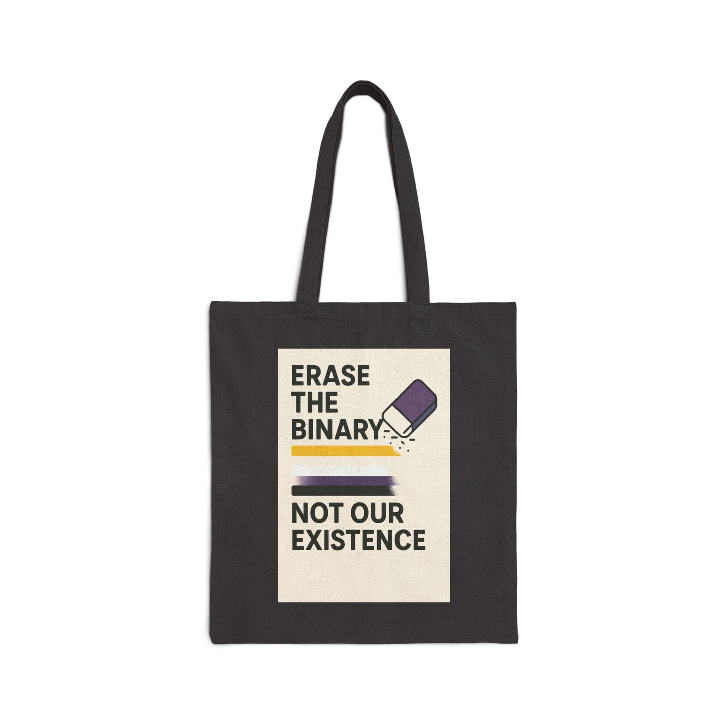 Nonbinary Canvas Tote Bag with Custom Designs | Eco-Friendly Shopping Bag, Reusable Grocery Bag, Gift for Activists, Conversation Starter