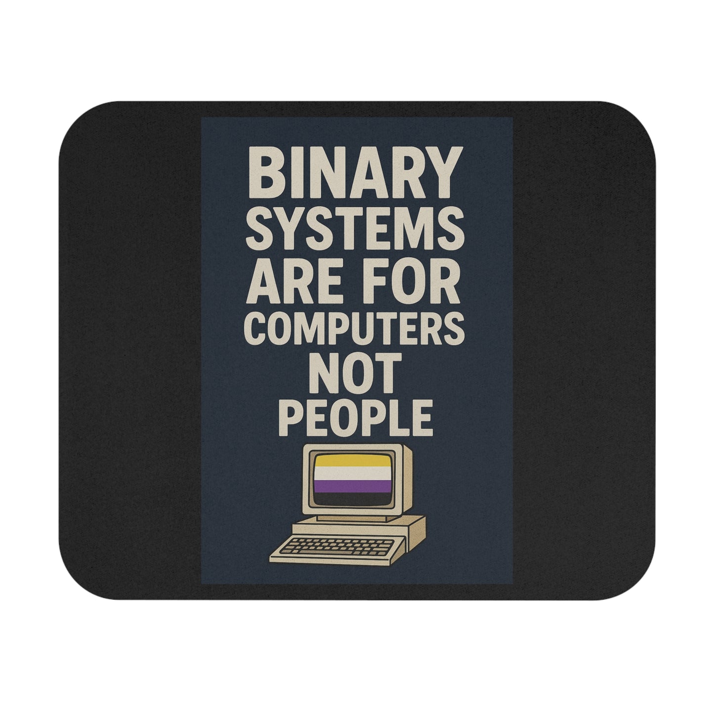 Nonbinary Mouse Pad - Tech Gift for Programmers, Computer Enthusiasts, Office Decor, Geeky Accessories, Birthday Present, LGBTQ