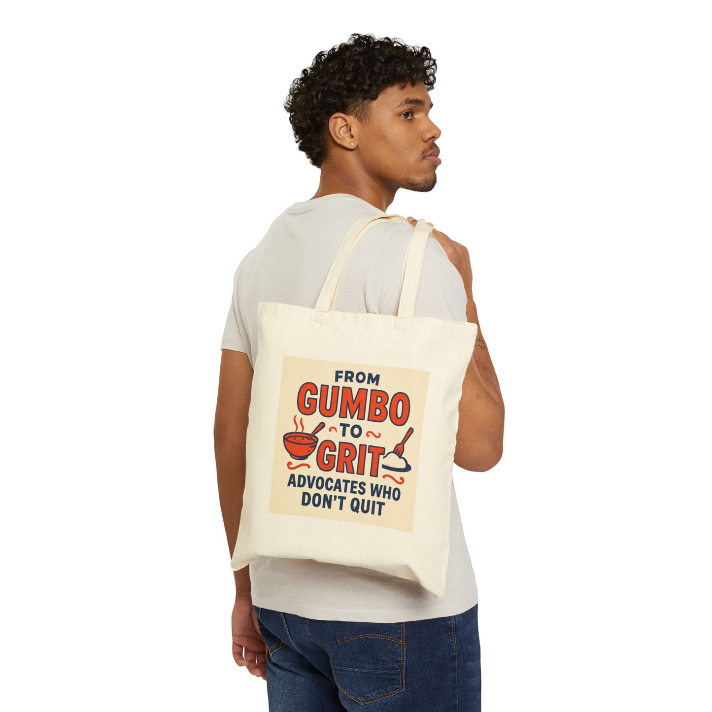 Louisiana Advocate Cotton Canvas Tote Bag, Grit and Gumbo Design, Eco-Friendly Shopping Bag, Legal Profession Gift, Lawyer Tote