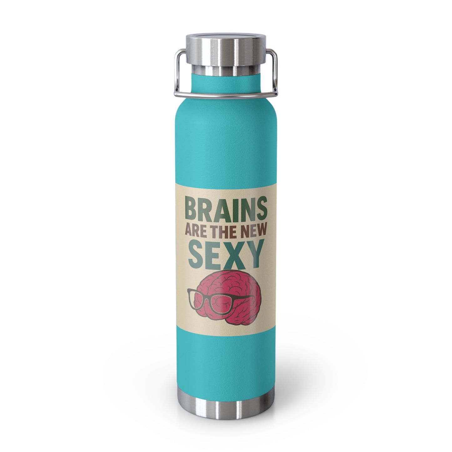 Sapiosexual-Copper Vacuum Insulated Water Bottle, 22oz - Brains Are The New Sexy, Eco-Friendly, Gift for Students, Health Enthusiasts,