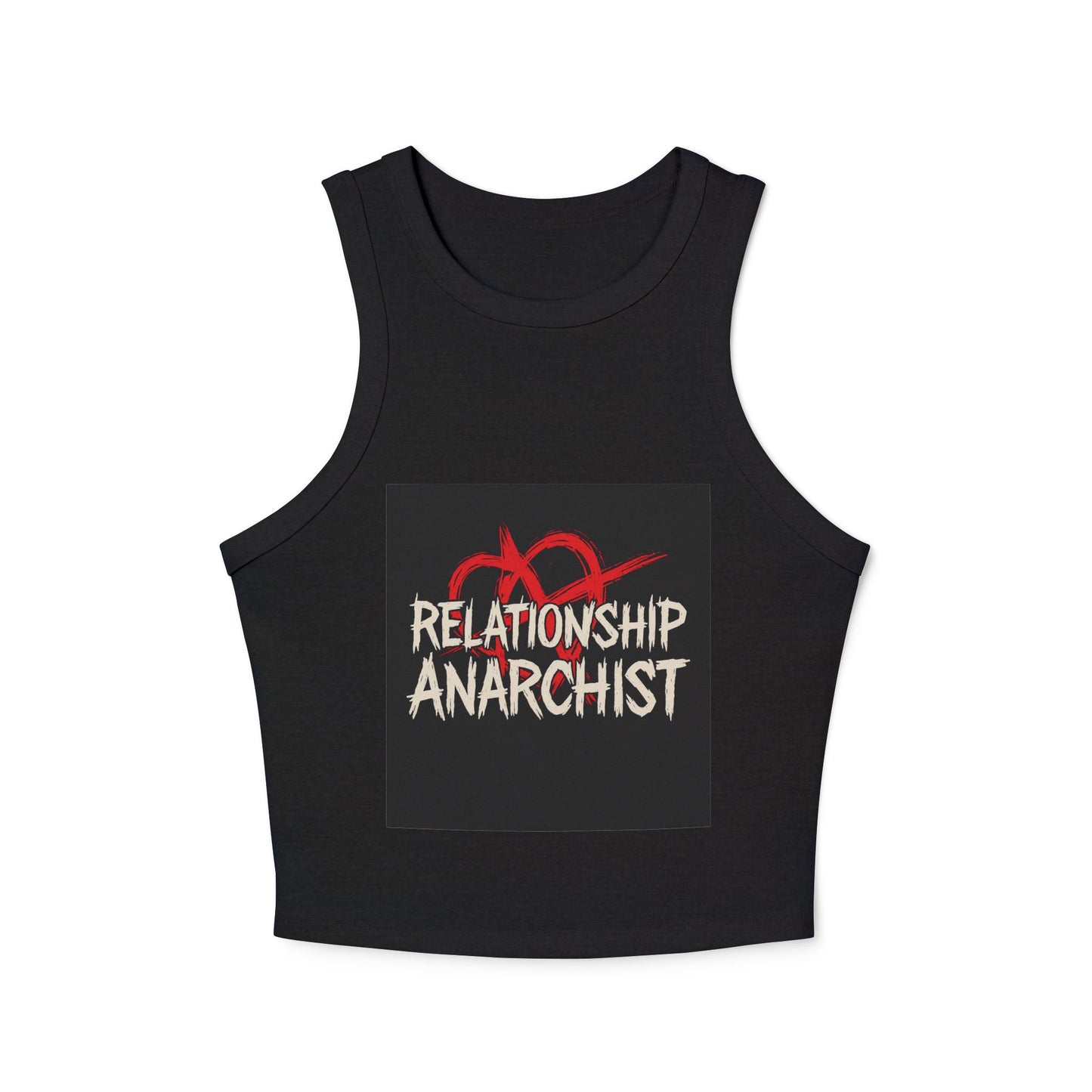 Women's Cropped Tank Top - Relationship Anarchist Tee for Free Spirits, Casual Wear, Festival Style, Gift for Her