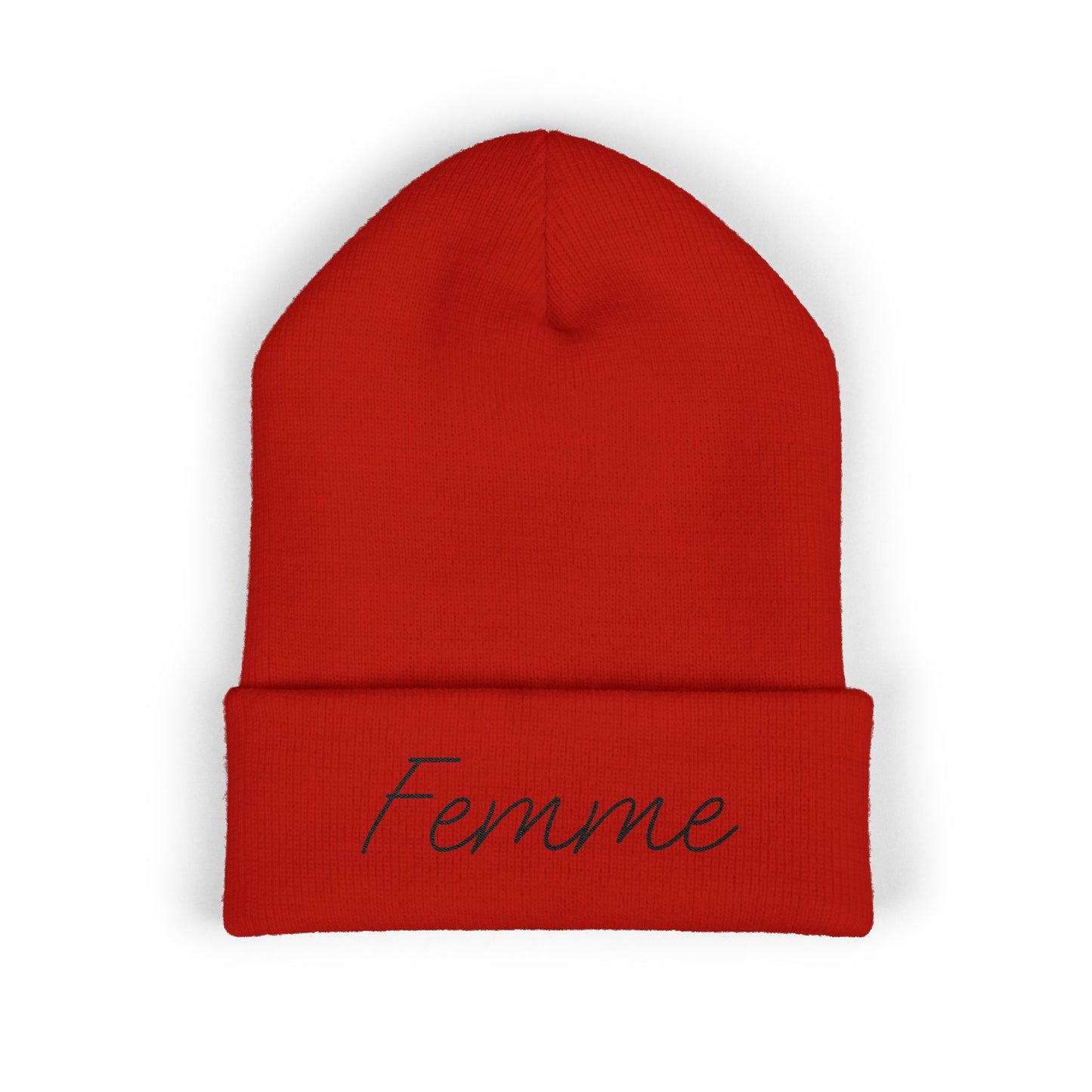 Embroidered Beanie, Cozy Winter Hat, Fashion Accessory, Gift for Her, Femme LGBTQ, Cute Fall Style