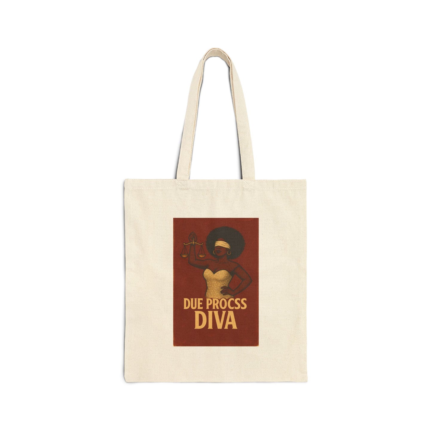 Due Process Diva - Empowerment Canvas Tote Bag | Eco-Friendly Shopping Bag, Inspirational Gift, Artist Tote, Quirky Gift, Everyday Use, Statement Bag