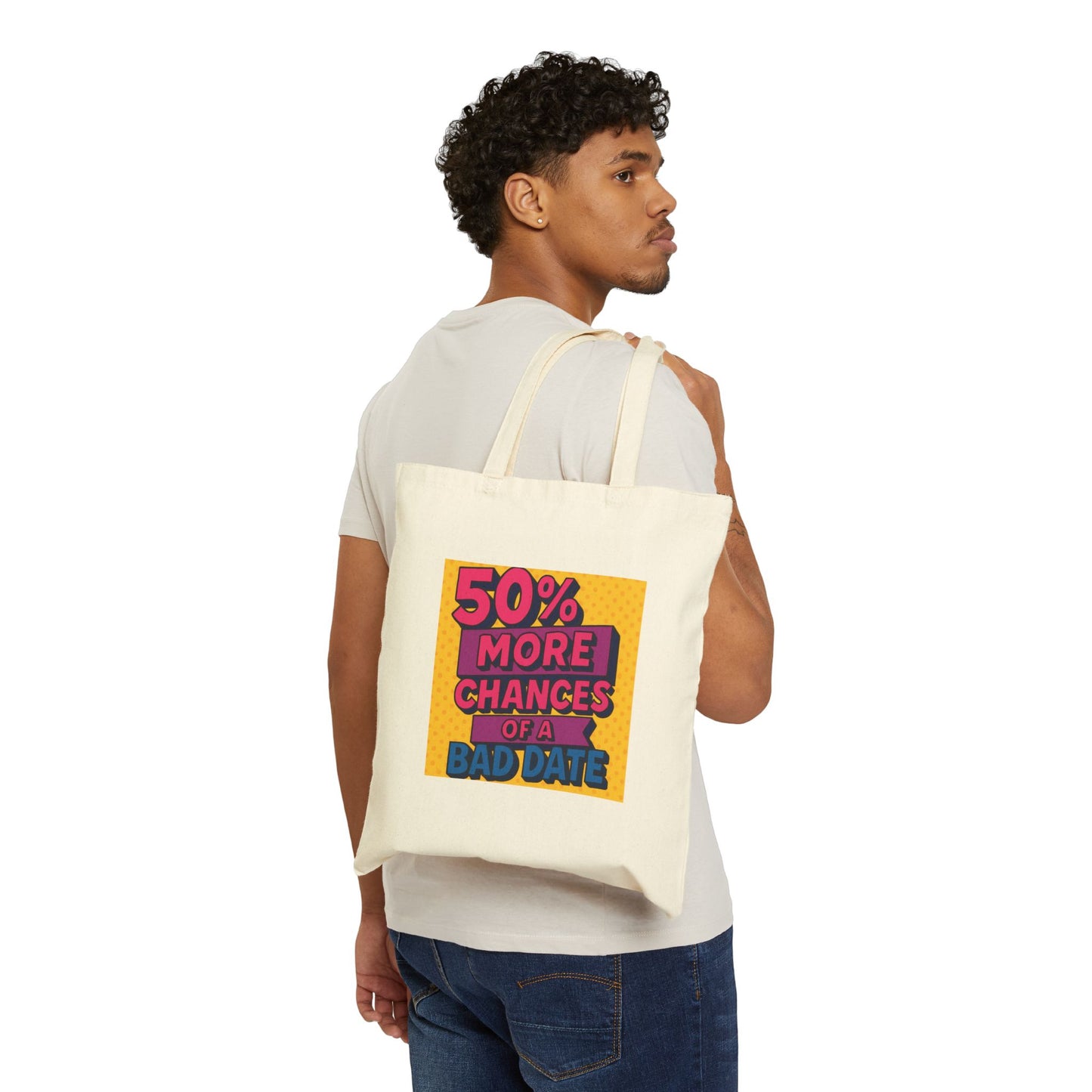 Trendy Cotton Canvas Tote Bag, Eco-Friendly Shopping Tote, Gift for Friends, Pride Tote, Funny Tote Bag, Bisexual Pride Bag