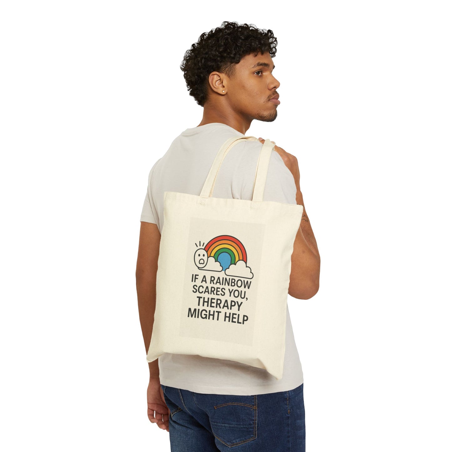 LGBTQIA Rainbow Tote Bag | Canvas Shopping Bag, Eco-Friendly Tote, Beach Bag, Art Bag, Pride Bag
