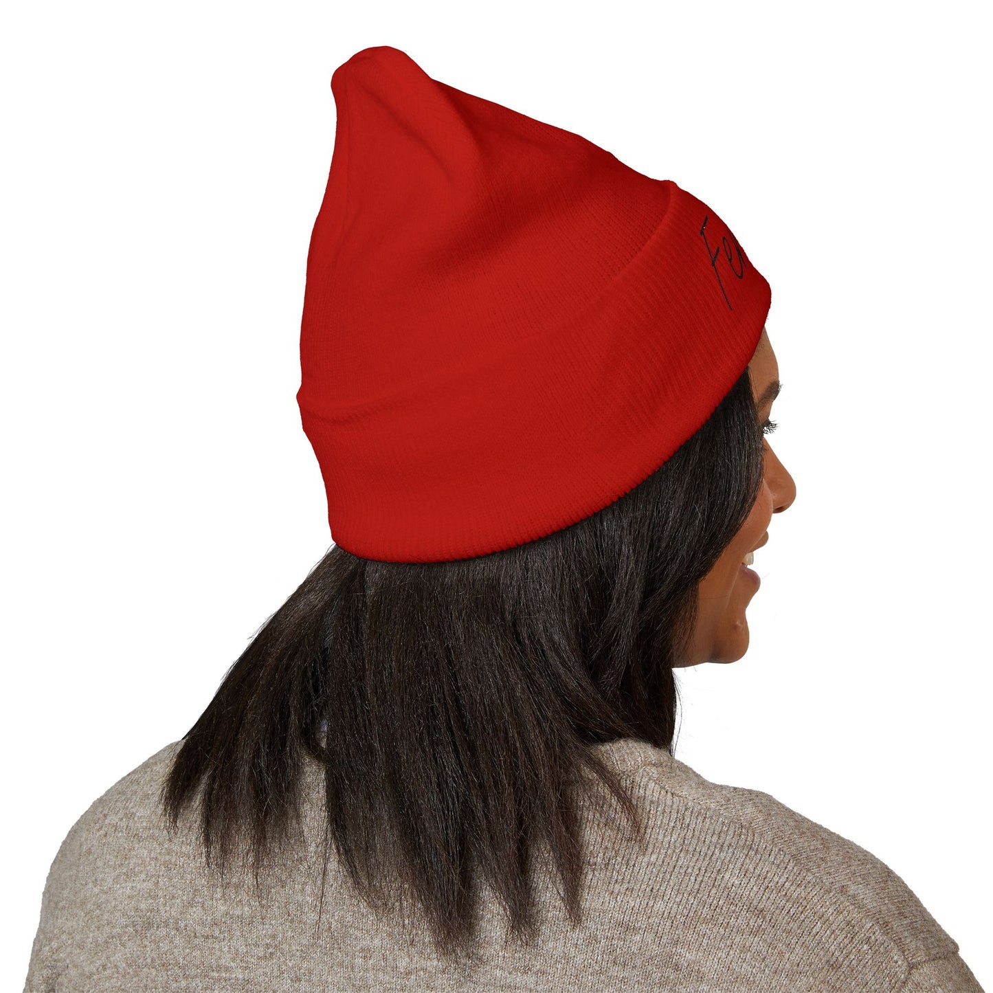 Embroidered Beanie, Cozy Winter Hat, Fashion Accessory, Gift for Her, Femme LGBTQ, Cute Fall Style