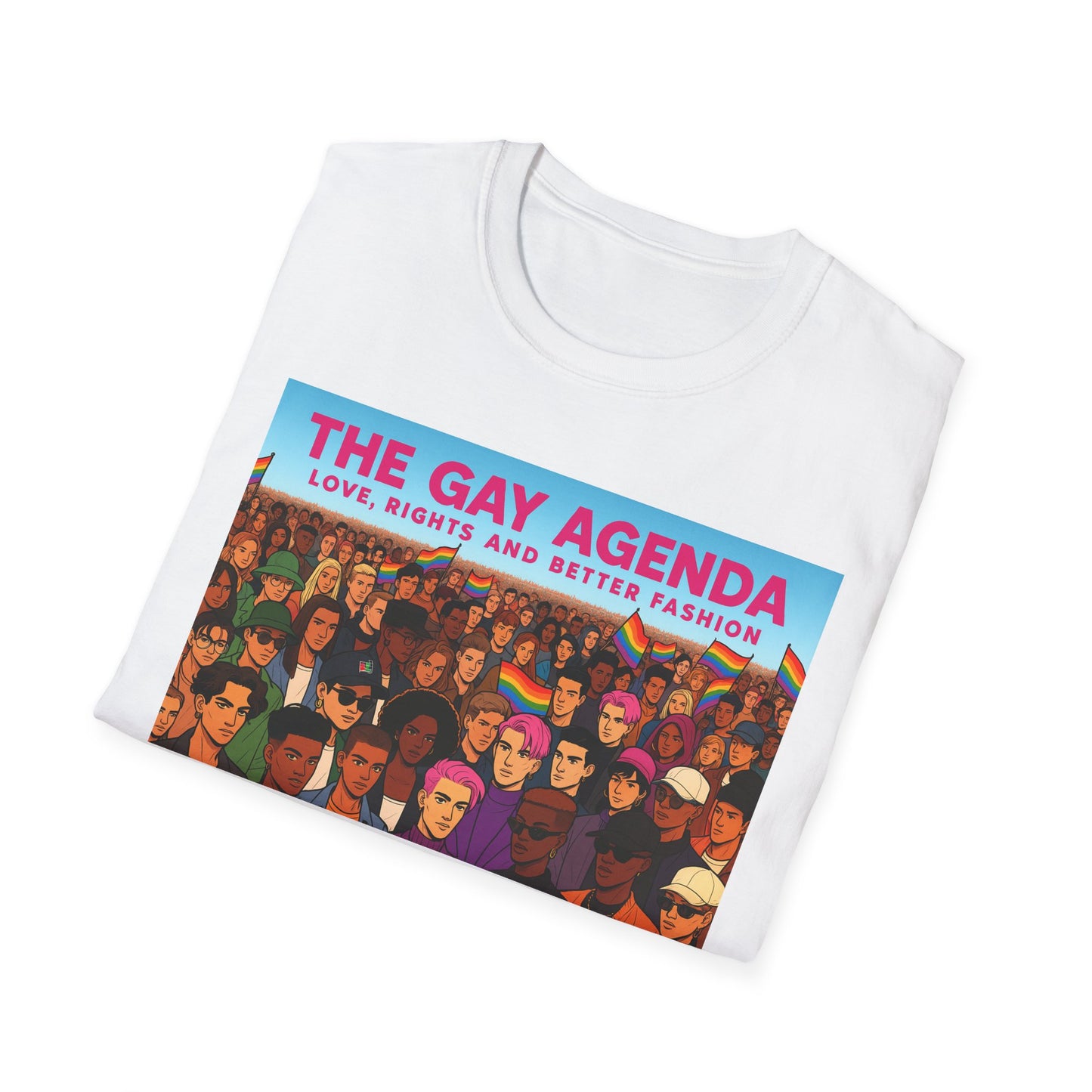 Colorful Pride T-Shirt | The Gay Agenda Tee, LGBTQ+ Apparel, Gay Rights Shirt, Pride Month Clothing, Festival Wear