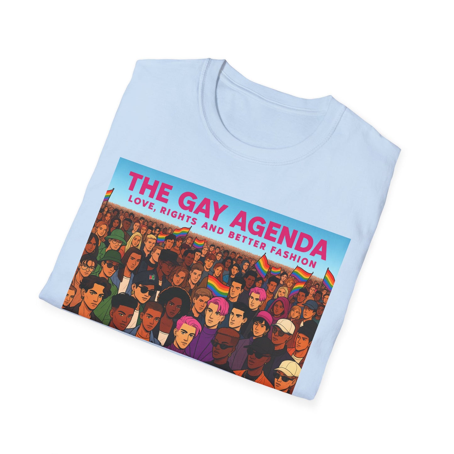 Colorful Pride T-Shirt | The Gay Agenda Tee, LGBTQ+ Apparel, Gay Rights Shirt, Pride Month Clothing, Festival Wear