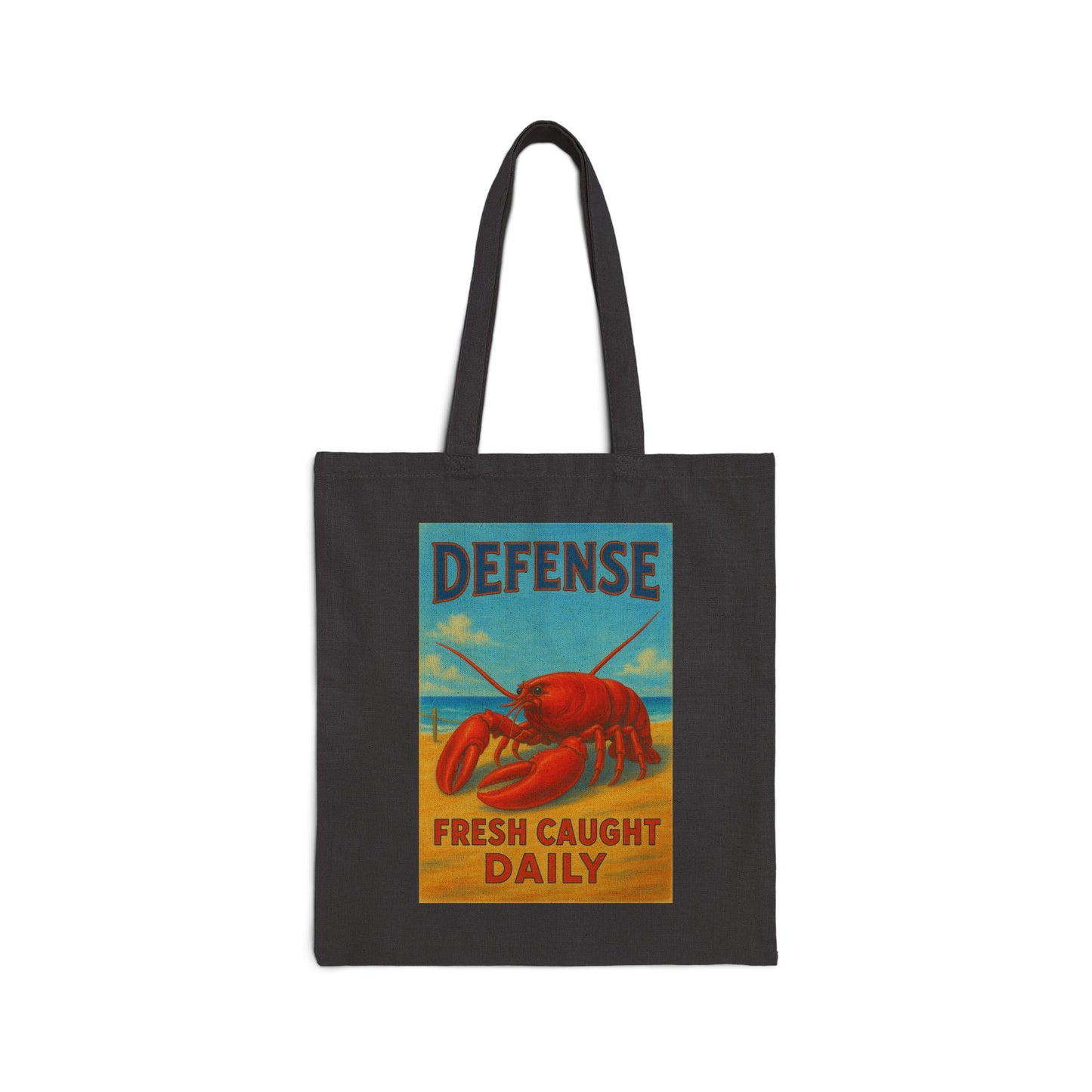 Maine Defense Attorneys Cotton Canvas Tote Bag, Beach Tote, Lobster Print Bag, Eco-Friendly Grocery Bag, Summer Accessory