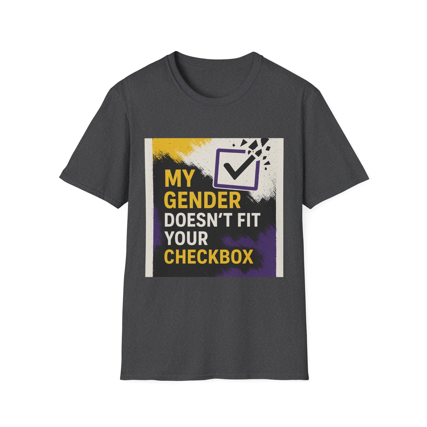 Nonbinary Unisex Softstyle T-Shirt, Gender Identity Tee, LGBTQ Pride Shirt, Custom Quote T-Shirt, Statement Graphic Tee