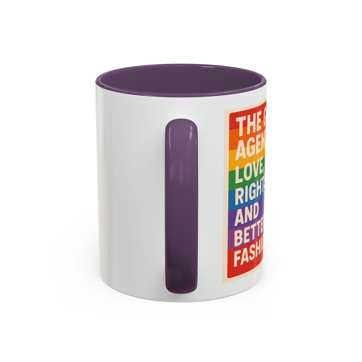 Pride-Inspired Accent Coffee Mug, LGBTQ+ Gift, Rainbow Design, Unique Coffee Cup, Fun Mug for Pride Month, Inspirational Tea Mug